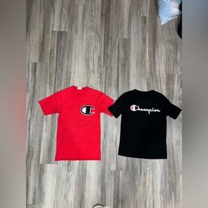 Champion woman’s Red and Black Short Sleeve Tees